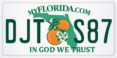 FL license plate DJTS87
