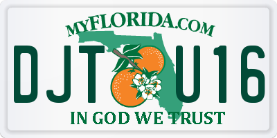 FL license plate DJTU16