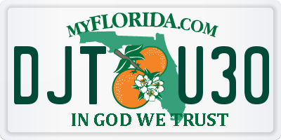 FL license plate DJTU30