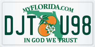FL license plate DJTU98