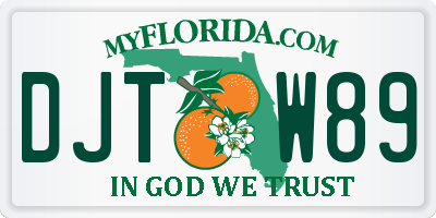 FL license plate DJTW89