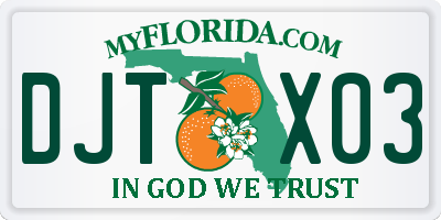 FL license plate DJTX03