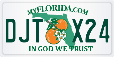 FL license plate DJTX24