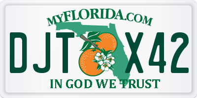 FL license plate DJTX42
