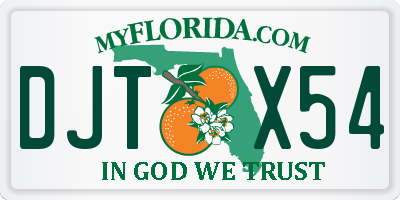 FL license plate DJTX54