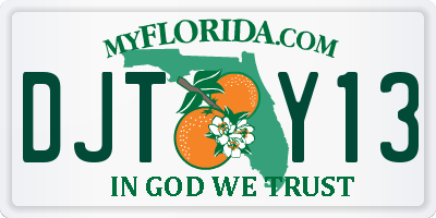 FL license plate DJTY13