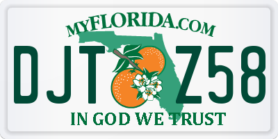 FL license plate DJTZ58