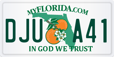 FL license plate DJUA41