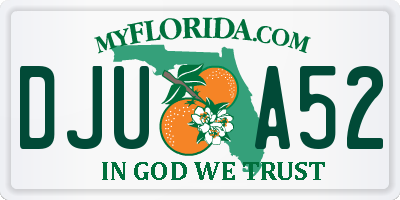 FL license plate DJUA52