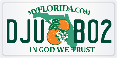FL license plate DJUB02
