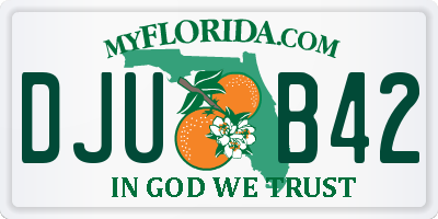 FL license plate DJUB42