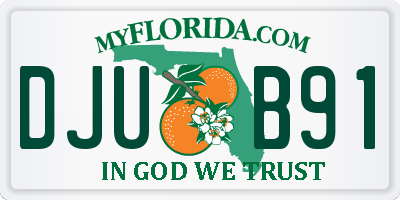 FL license plate DJUB91