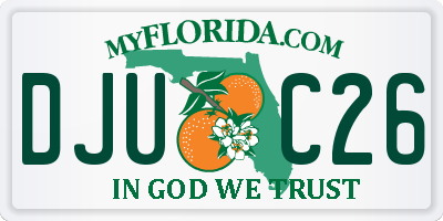 FL license plate DJUC26