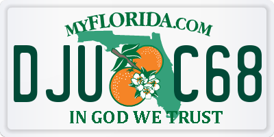 FL license plate DJUC68