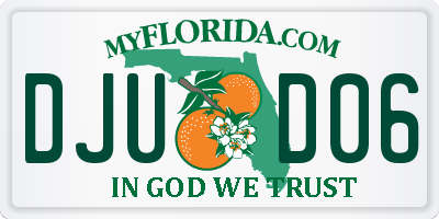 FL license plate DJUD06