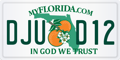 FL license plate DJUD12