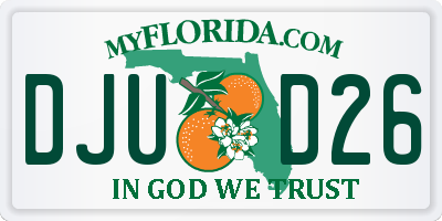 FL license plate DJUD26