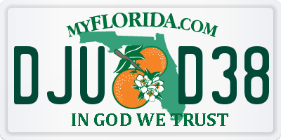 FL license plate DJUD38