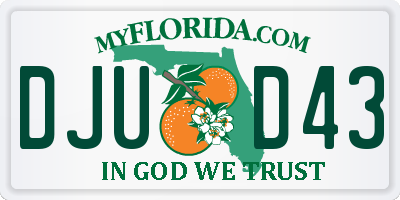 FL license plate DJUD43