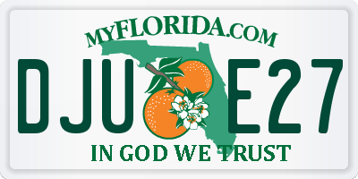FL license plate DJUE27