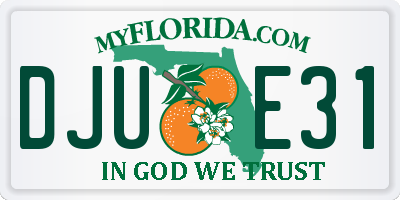 FL license plate DJUE31