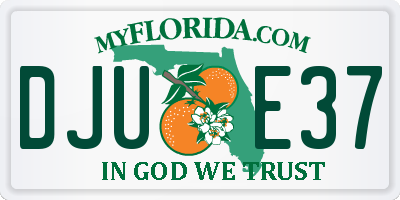 FL license plate DJUE37