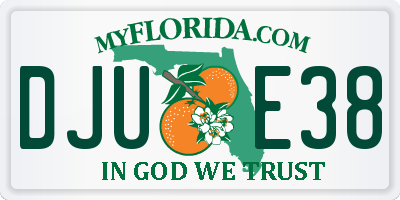 FL license plate DJUE38