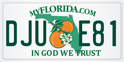 FL license plate DJUE81