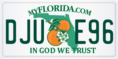 FL license plate DJUE96