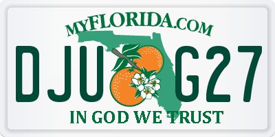 FL license plate DJUG27
