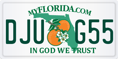 FL license plate DJUG55