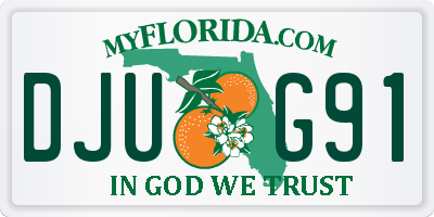 FL license plate DJUG91