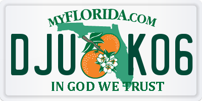 FL license plate DJUK06