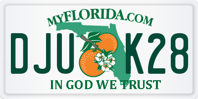 FL license plate DJUK28
