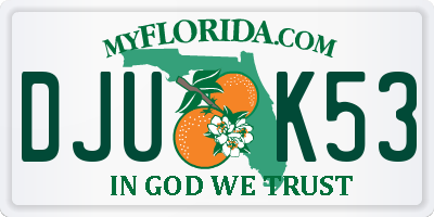 FL license plate DJUK53