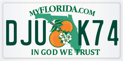 FL license plate DJUK74