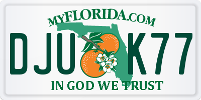 FL license plate DJUK77