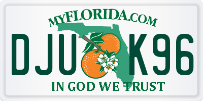 FL license plate DJUK96