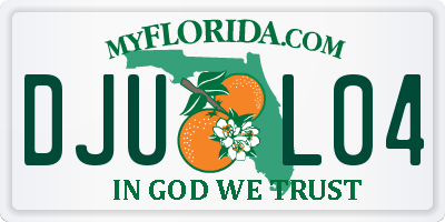 FL license plate DJUL04