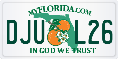 FL license plate DJUL26