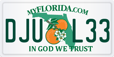 FL license plate DJUL33