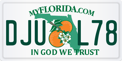 FL license plate DJUL78