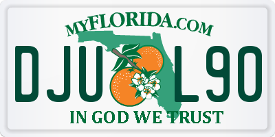 FL license plate DJUL90