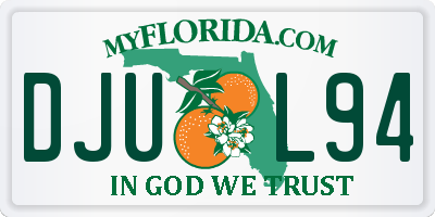 FL license plate DJUL94