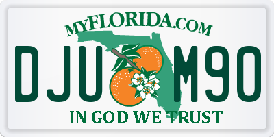 FL license plate DJUM90