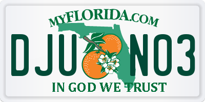 FL license plate DJUN03