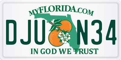 FL license plate DJUN34