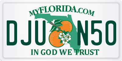 FL license plate DJUN50