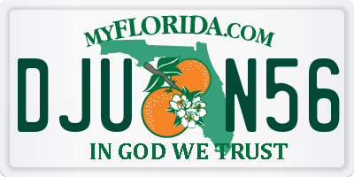 FL license plate DJUN56