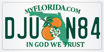 FL license plate DJUN84